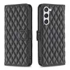 For Samsung Galaxy S23 5G Diamond Lattice Wallet Leather Flip Phone Case(Black) - 1