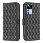 For Xiaomi 12T / 12T Pro / Redmi K50 Ultra Diamond Lattice Wallet Leather Flip Phone Case(Black) - 1