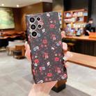 For Samsung Galaxy S22+ 5G Small Floral Phone Case(Black Red Flower) - 1