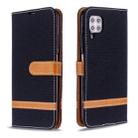 For Huawei P40 Lite Color Matching Denim Texture Horizontal Flip Leather Case with Holder & Card Slots & Wallet & Lanyard(Black) - 1