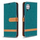 For Huawei P40 Lite Color Matching Denim Texture Horizontal Flip Leather Case with Holder & Card Slots & Wallet & Lanyard(Green) - 1