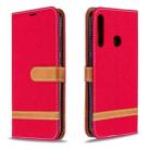 For Huawei P40 Lite E / Y7P Color Matching Denim Texture Horizontal Flip Leather Case with Holder & Card Slots & Wallet & Lanyard(Red) - 1