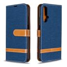 For Huawei Honor 20S Color Matching Denim Texture Horizontal Flip Leather Case with Holder & Card Slots & Wallet & Lanyard(Dark Blue) - 1