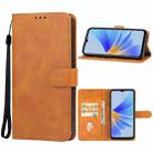 For OPPO A17k Leather Phone Case(Brown) - 1