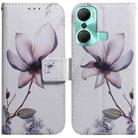 For Infinix Hot 12 Pro Coloured Drawing Horizontal Flip Leather Phone Case(Magnolia Flower) - 1