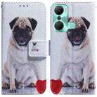 For Infinix Hot 12 Pro Coloured Drawing Horizontal Flip Leather Phone Case(Pug) - 1