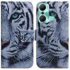 For Infinix Hot 12 Pro Coloured Drawing Horizontal Flip Leather Phone Case(Tiger) - 1