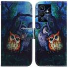 For Infinix Note 12 Pro 5G Coloured Drawing Horizontal Flip Leather Phone Case(Oil Painting Owl) - 1
