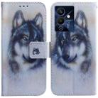 For Infinix Note 12 Pro 5G Coloured Drawing Horizontal Flip Leather Phone Case(White Wolf) - 1