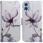 For Motorola Moto E22/E22i Coloured Drawing Horizontal Flip Leather Phone Case(Magnolia Flower) - 1