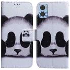 For Motorola Moto E22/E22i Coloured Drawing Horizontal Flip Leather Phone Case(Panda) - 1