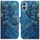 For Motorola Moto E22/E22i Coloured Drawing Horizontal Flip Leather Phone Case(Apricot Flower) - 1