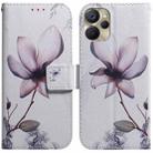 For Realme 9i 5G Coloured Drawing Horizontal Flip Leather Phone Case(Magnolia Flower) - 1
