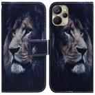 For Realme 9i 5G Coloured Drawing Horizontal Flip Leather Phone Case(Lion) - 1