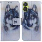 For Tecno Camon 19 Neo Coloured Drawing Horizontal Flip Leather Phone Case(White Wolf) - 1