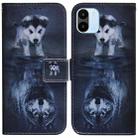 For Xiaomi Redmi A1 Coloured Drawing Horizontal Flip Leather Phone Case(Wolf and Dog) - 1