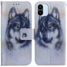 For Xiaomi Redmi A1 Coloured Drawing Horizontal Flip Leather Phone Case(White Wolf) - 1