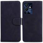 For Infinix Note 12 Pro 5G Skin Feel Pure Color Flip Leather Phone Case(Black) - 1