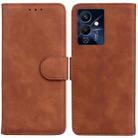 For Infinix Note 12 Pro 5G Skin Feel Pure Color Flip Leather Phone Case(Brown) - 1