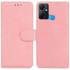 For Infinix Smart 6 Plus Skin Feel Pure Color Flip Leather Phone Case(Pink) - 1