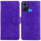 For Infinix Smart 6 Plus Skin Feel Pure Color Flip Leather Phone Case(Purple) - 1