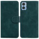 For Motorola Moto E22/E22i Skin Feel Pure Color Flip Leather Phone Case(Green) - 1