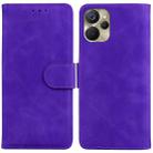 For Realme 9i 5G Skin Feel Pure Color Flip Leather Phone Case(Purple) - 1
