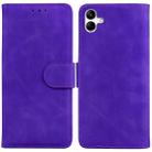 For Samsung Galaxy A04/M13 5G Skin Feel Pure Color Flip Leather Phone Case(Purple) - 1