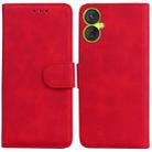For Tecno Camon 19 Neo Skin Feel Pure Color Flip Leather Phone Case(Red) - 1