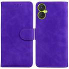 For Tecno Camon 19 Neo Skin Feel Pure Color Flip Leather Phone Case(Purple) - 1