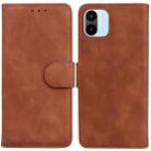 For Xiaomi Redmi A1 Skin Feel Pure Color Flip Leather Phone Case(Brown) - 1