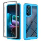 For Motorola Moto Edge 30 Starry Sky Solid Color TPU Clear PC Phone Case(Sky Blue) - 1