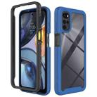 For Motorola Moto G22 / E32 Starry Sky Solid Color TPU Clear PC Phone Case(Dark Blue) - 1