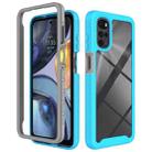 For Motorola Moto G22 / E32 Starry Sky Solid Color TPU Clear PC Phone Case(Sky Blue) - 1