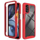 For Motorola Moto G22 / E32 Starry Sky Solid Color TPU Clear PC Phone Case(Red) - 1