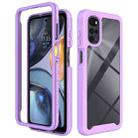 For Motorola Moto G22 / E32 Starry Sky Solid Color TPU Clear PC Phone Case(Purple) - 1