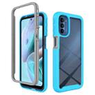 For Motorola Moto G31 / G41 Starry Sky Solid Color TPU Clear PC Phone Case(Sky Blue) - 1