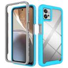 For Motorola Moto G32 Starry Sky Solid Color TPU Clear PC Phone Case(Sky Blue) - 1