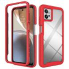 For Motorola Moto G32 Starry Sky Solid Color TPU Clear PC Phone Case(Red) - 1