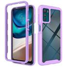 For Motorola Moto G42 Starry Sky Solid Color TPU Clear PC Phone Case(Purple) - 1