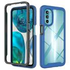 For Motorola Moto G52 / G82 Starry Sky Solid Color TPU Clear PC Phone Case(Dark Blue) - 1