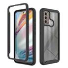 For Motorola Moto G60 Starry Sky Solid Color TPU Clear PC Phone Case(Black) - 1