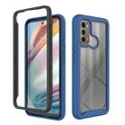 For Motorola Moto G60 Starry Sky Solid Color TPU Clear PC Phone Case(Dark Blue) - 1