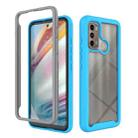 For Motorola Moto G60 Starry Sky Solid Color TPU Clear PC Phone Case(Sky Blue) - 1