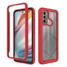 For Motorola Moto G60 Starry Sky Solid Color TPU Clear PC Phone Case(Red) - 1