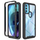 For Motorola Moto G71 5G Starry Sky Solid Color TPU Clear PC Phone Case(Black) - 1