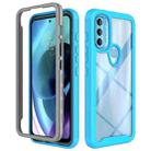 For Motorola Moto G71 5G Starry Sky Solid Color TPU Clear PC Phone Case(Sky Blue) - 1