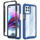 For Motorola Moto G100 / Edge S Starry Sky Solid Color TPU Clear PC Phone Case(Dark Blue) - 1