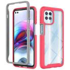 For Motorola Moto G100 / Edge S Starry Sky Solid Color TPU Clear PC Phone Case(Frosted Pink) - 1