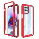 For Motorola Moto G100 / Edge S Starry Sky Solid Color TPU Clear PC Phone Case(Red) - 1